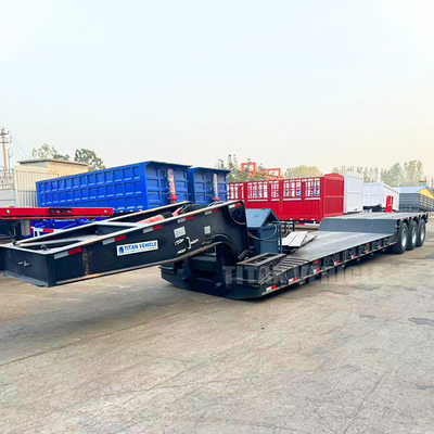 TITAN 3 Axle 80ton Hydraulic Removable Neck Trailer Detachable Gooseneck Lowboy Trailer for Sale