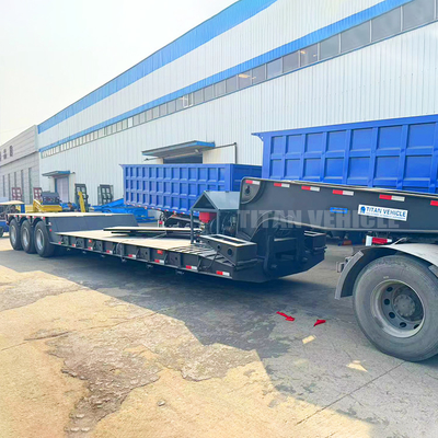 TITAN 3 Axle 80ton Hydraulic Removable Neck Trailer Detachable Gooseneck Lowboy Trailer for Sale