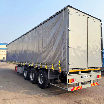 TITAN 3 Axle Pvc Tarpaulin Side Curtain Semi Trailer Curtainsider Dry Van Box Trailer for Sale in Russia
