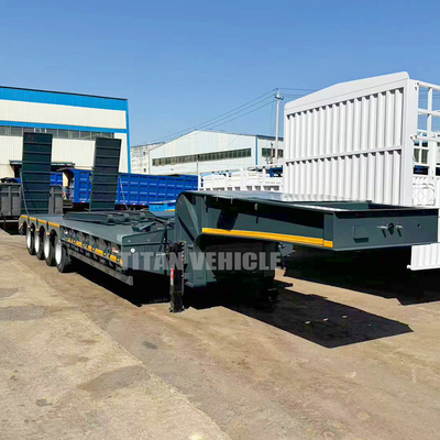 TITAN 4 Axle 100 Ton Lowbed Semi Trailer Low Bed Truck Trailer Loader for Sale