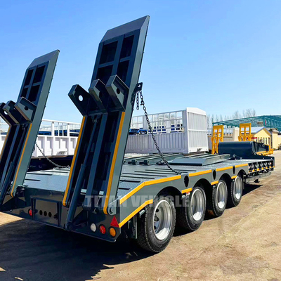 TITAN 4 Axle 100 Ton Lowbed Semi Trailer Low Bed Truck Trailer Loader for Sale