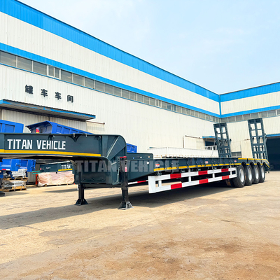 TITAN 4 Axle 100 Ton Lowbed Semi Trailer Low Bed Truck Trailer Loader for Sale