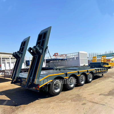 TITAN 4 Axle 100 Ton Lowbed Semi Trailer Low Bed Truck Trailer Loader for Sale