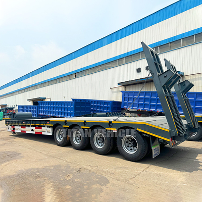 TITAN 4 Axle 100 Ton Lowbed Semi Trailer Low Bed Truck Trailer Loader for Sale