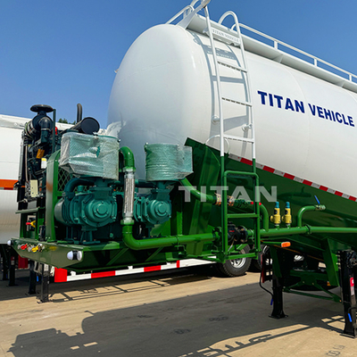 TITAN 3 Axle 45cbm Fly Ash Powder Dry Bulk Cement Tank Trailer Bulker Tanker for Sale