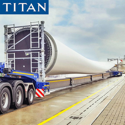 Extendable Trailer 58M Wind Blade Turbine Transport 4 Axle Telescopic Trailer
