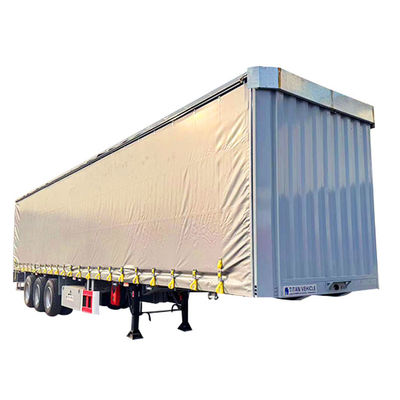 TITAN 3 Eje Pvc Tarpaulin Cortina lateral Semi-remolque CortinasSider Seco Furgoneta Box Remolque para la venta en Rusia